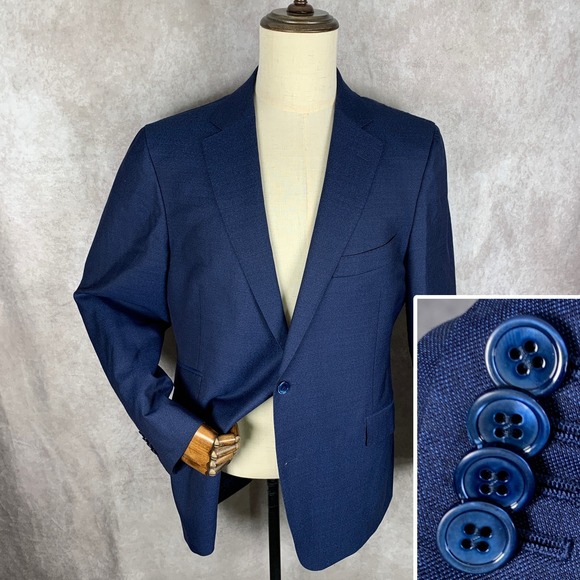 Suitsupply Blazer Men 44R Blue Paisley Liner Vitale Barberis Wool Sienna Jacket